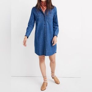 Madewell Denim Puff-Sleeve Shirtdress in Harris Wash Sz Small K6059 EUC